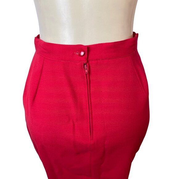 Vintage Nausikaa Paris Wool Red Blazer Skirt Women's Office Set Sz 40 (US 9) - Picture 11 of 13